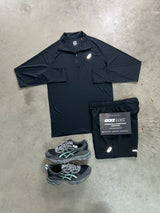 Asics Core Half Zip Triple Black Mens Set