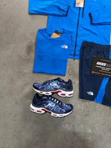 North Face 3 Piece Run Hero Blue Windrunner Mens Set