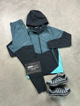 Monterrain Vault Woven Black Two Tone Turquoise Tracksuit