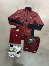 Asics 3 Piece Road Seamless Burgandy Mens Set