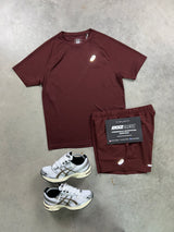 Asics Sports Run Burgundy Red Mens Set