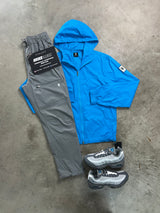 YELIR World Grey Hyper Blue Windbreaker Tracksuit