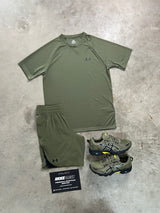 Under Armour Velocity Khaki Green Mens Set