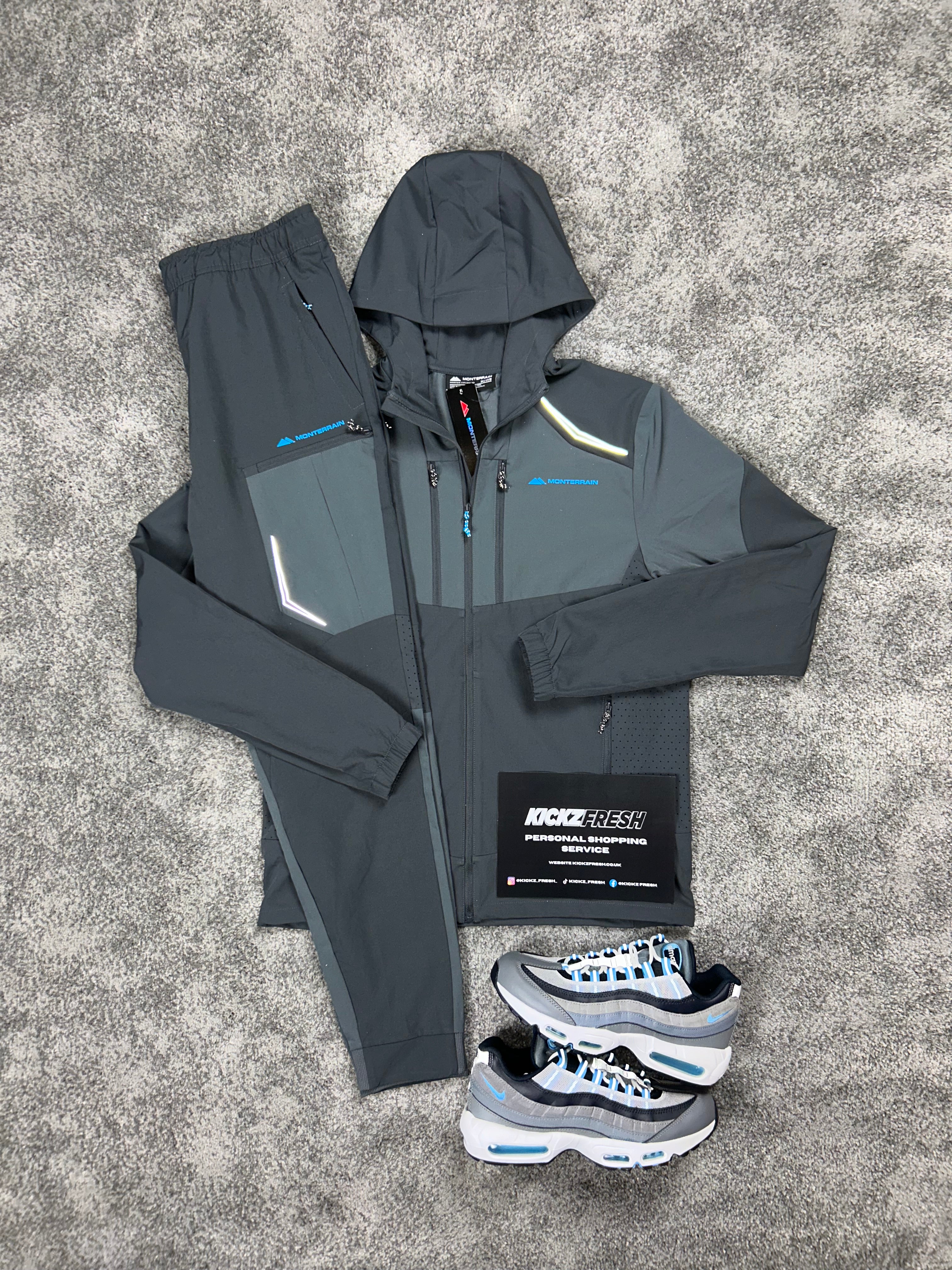 Monterrain Woven Asphalt Grey Blue Tracksuit – Kickzfresh