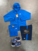 North Face 3 Piece Run Hero Blue Windrunner Mens Set
