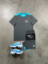 Griid Pulse Grey Aqua Blue Mens Set