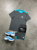 Griid Pulse Grey Aqua Blue Mens Set