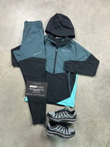 Monterrain Vault Woven Black Two Tone Turquoise Tracksuit