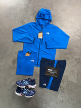 North Face 3 Piece Run Hero Blue Windrunner Mens Set
