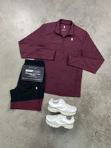 YELIR World Half Zip Burgundy Black Mens Set
